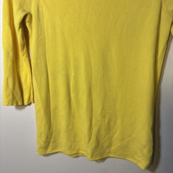 Talbots Petites Bell 3/4 Sleeve Knit Tunic Top Women's Size Small Bright Yellow - Picture 5 of 16